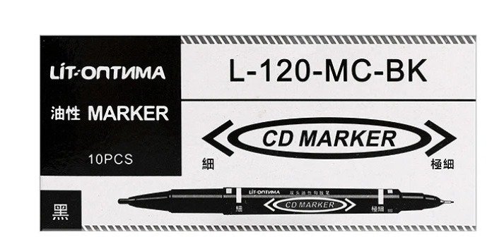 MARCADOR 2 PUNTAS NEGR...